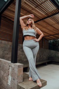 Crop Top Gris Claro Jaspeado